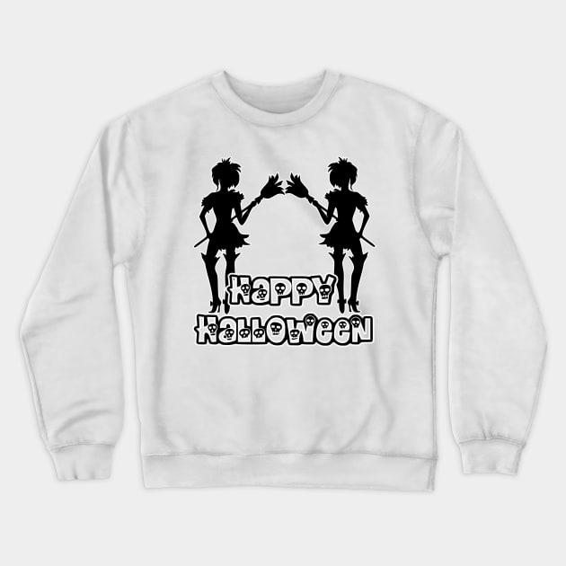 Pretty Halloween Witches - Happy Halloween - 1510201351 Crewneck Sweatshirt by Semenov